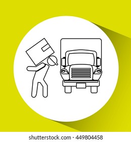 transportation delivery service box warehouse isolated, vector illustration