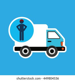 transportation delivery service box warehouse isolated, vector illustration
