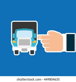 transportation delivery service box warehouse isolated, vector illustration