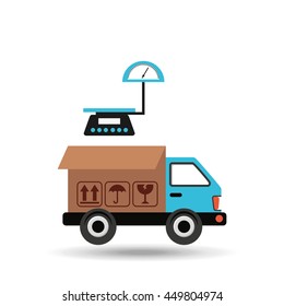 transportation delivery service box warehouse isolated, vector illustration