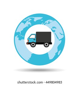 transportation delivery service box warehouse isolated, vector illustration