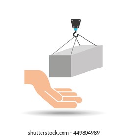 transportation delivery service box warehouse isolated, vector illustration