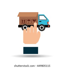 transportation delivery service box warehouse isolated, vector illustration