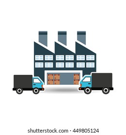 transportation delivery service box warehouse isolated, vector illustration