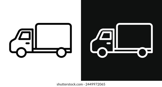 Transportation and Delivery Services Icon Pack with Truck Symbols for Logistics Management