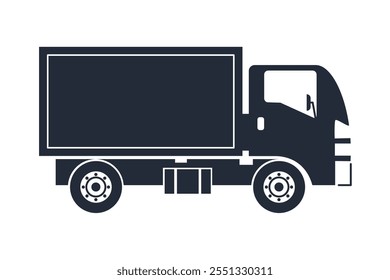 transportation delivery truck silhouette isolated icon