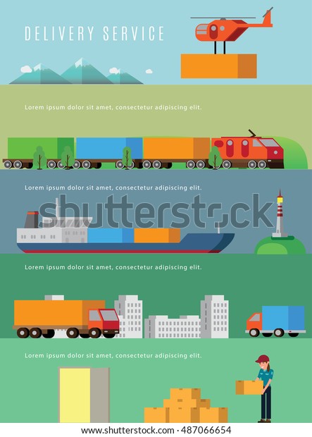 Transportation and delivery web banners.\
Flat isomeric vector\
illustration.