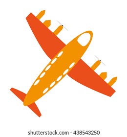 transportation design. airplane icon. Flat and isolated illustra