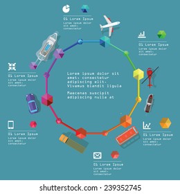Transportation design infographic elements. Eps 10 Vector Illustration.