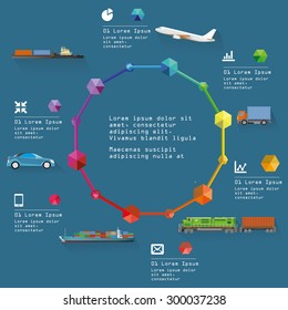 Transportation design infographic elements. Eps 10 Vector Illustration.