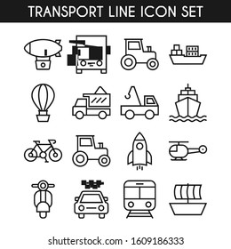 TRANSPORTATION DESIGN LINE ICON SET