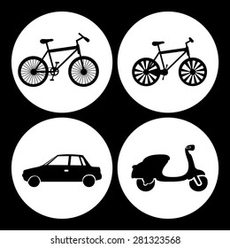 Transportation design over black background, vector illustration