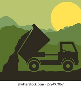 Transportation design over landscaped background, vector illustration