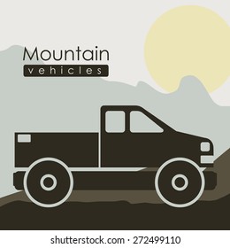 Transportation design over mountain background, vector illustration