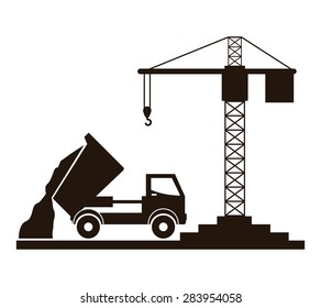 Projeto de transporte sobre fundo branco, ilustração vetorial