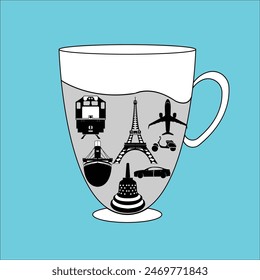 Transportation and Destination in Glass vector