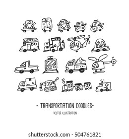 Transportation. Doodles. Hand Draw