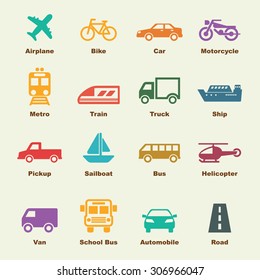 transportation elements, vector infographic icons