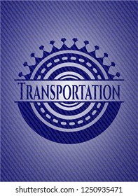 Transportation emblem with jean high quality background