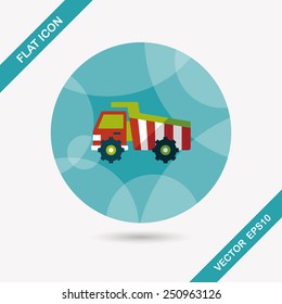 Transportation excavator flat icon with long shadow,eps10