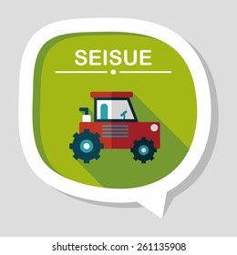 Transportation excavator flat icon with long shadow,eps10