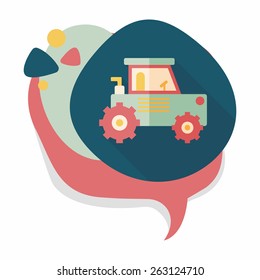 Transportation excavator flat icon with long shadow,eps10