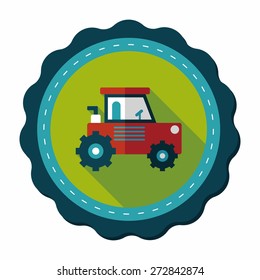 Transportation excavator flat icon with long shadow,eps10