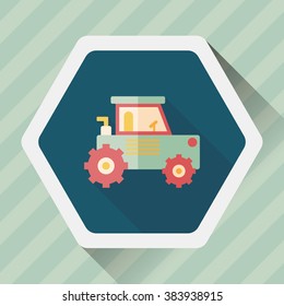 Transportation excavator flat icon with long shadow,eps10