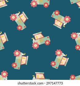 Transportation excavator flat icon,eps10 seamless pattern background