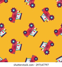 Transportation excavator flat icon,eps10 seamless pattern background