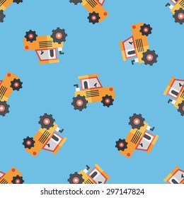 Transportation excavator flat icon,eps10 seamless pattern background