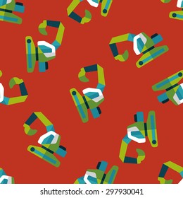 Transportation excavator flat icon,eps10 seamless pattern background