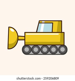 Transportation excavator truck theme elements