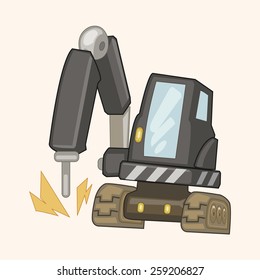 Transportation excavator truck theme elements