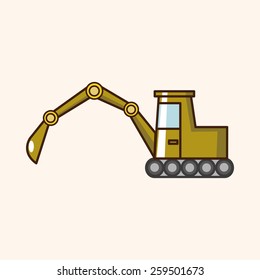 Transportation excavator truck theme elements