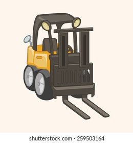 Transportation excavator truck theme elements