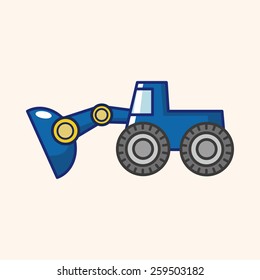 Transportation excavator truck theme elements