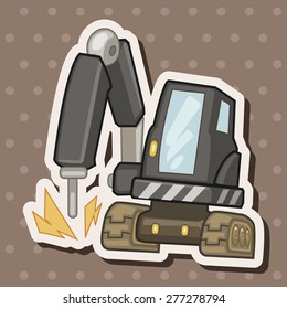 Transportation excavator truck theme elements