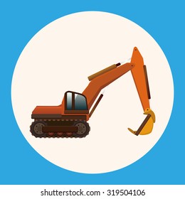 Transportation excavator truck theme elements