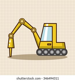 Transportation excavator truck theme elements