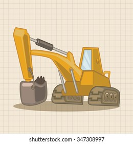 Transportation excavator truck theme elements