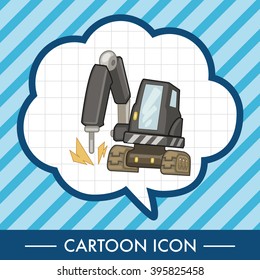Transportation excavator truck theme elements