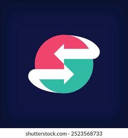Transportation and exchange design in the circle. Unique guiding motion design. Connection and transport company design.
