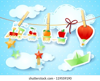 Transportation, fantasy illustration. Vector