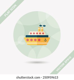 Transportation ferry flat icon with long shadow,eps10