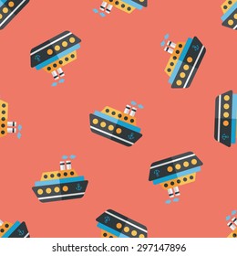 Transportation ferry flat icon,eps10 seamless pattern background