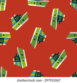 Transportation ferry flat icon,eps10 seamless pattern background
