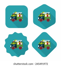 Transportation Fire truck flat icon with long shadow,eps10