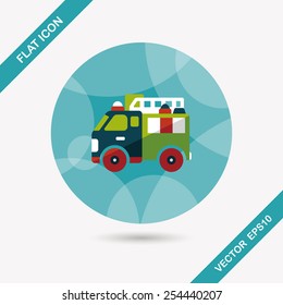 Transportation Fire truck flat icon with long shadow,eps10