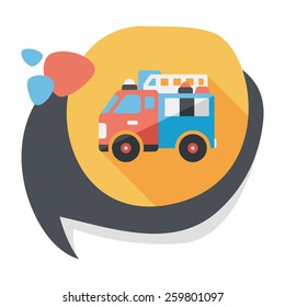 Transportation Fire truck flat icon with long shadow,eps10